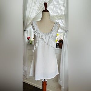 New York & Company White Ruffle Top
Size: Large
